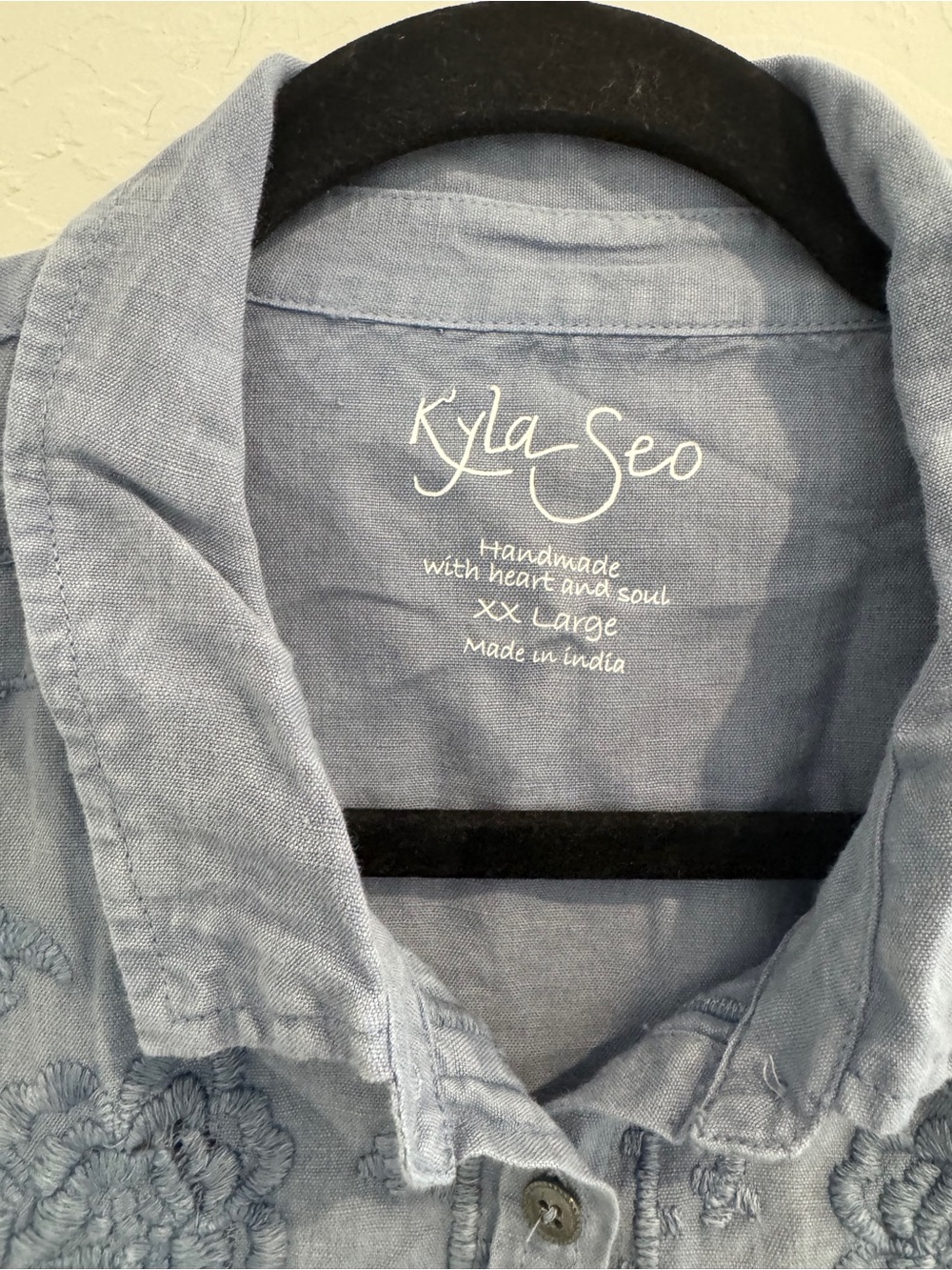 Kyla Seo Floral Embroidered Button Down Long Sleeve Top XXL - Picture 2 of 4